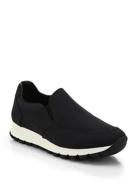 prada nylon trainer sneaker|prada slip on sneakers.